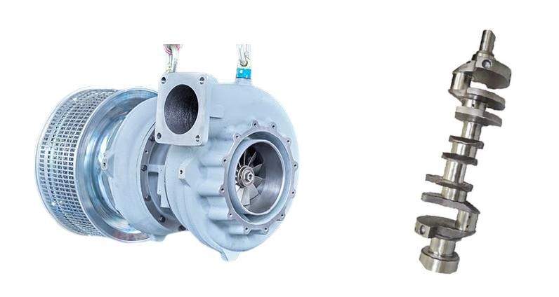 Turbocharger and crankshaft